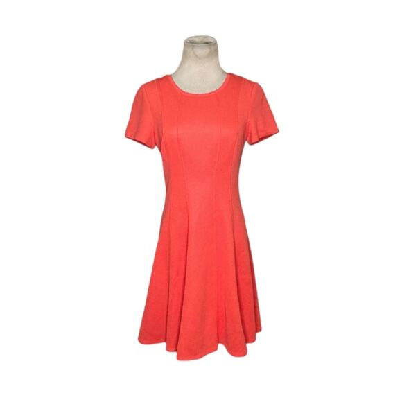 Rebecca Taylor orange textured short sleeves fit and flare mini dress size 2 - Picture 13 of 13